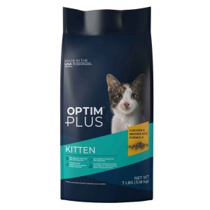 OptimPlus Kitten Chicken & Brown Rice Formula Dry Cat Food, 7 Pounds