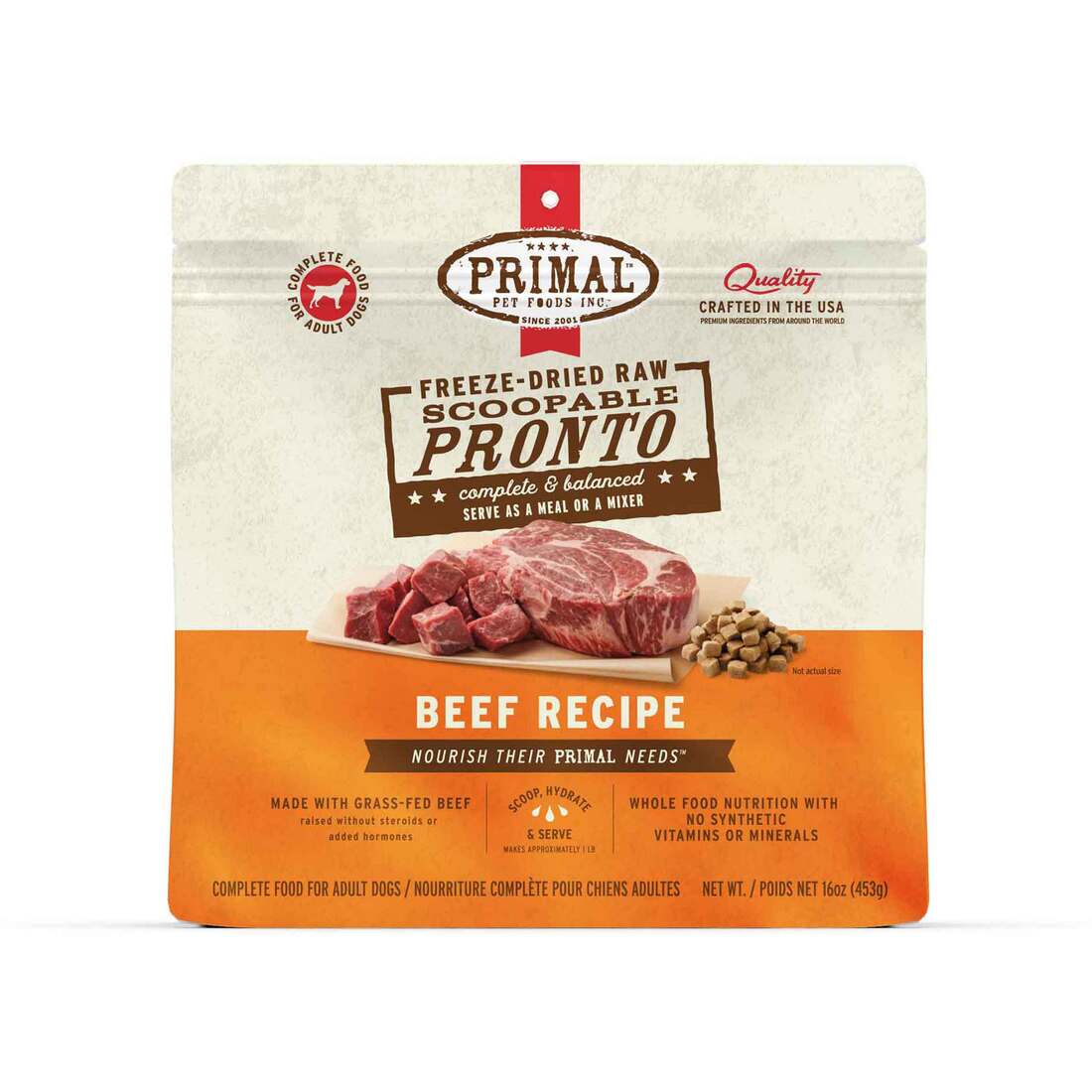 Primal Pet Foods Canine Beef Freeze-Dried Raw Pronto, 16 Ounces