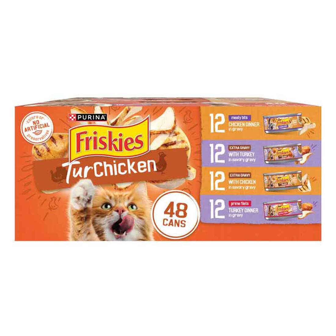 Purina Friskies Wet Cat Food Gravy Variety Pack, TurChicken Extra Gravy Chunky, Meaty Bits and Prime