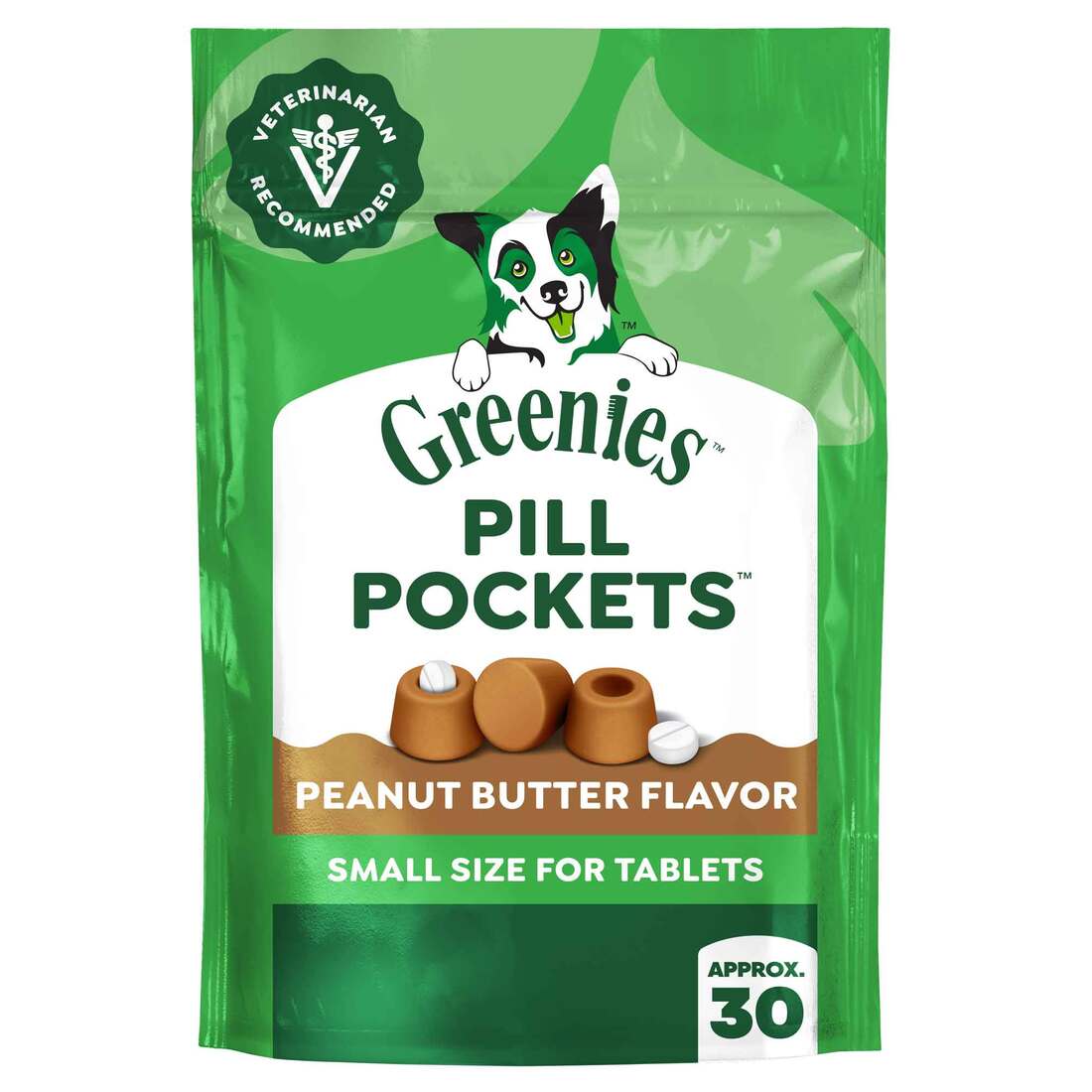 Greenies Pill Pockets Peanut Butter Flavor Dog Treats, Small, 3.2 Ounce Pouch