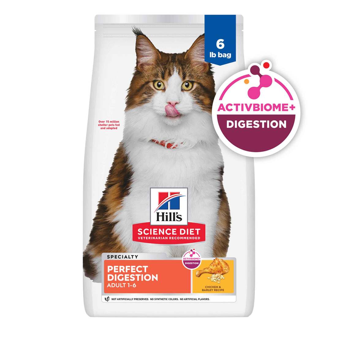 Hill's Science Diet Adult Perfect Digestion Chicken, Barley, & Whole Oats Recipe Dry Cat Food, 6 Pou