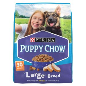 Purina Puppy Chow High Protein Large Breed Puppy Dry Dog Food With Real Chicken - 30 Pound Bag