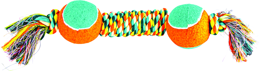 Play On Dog Toy Rope Tug with 2 Tennis Balls