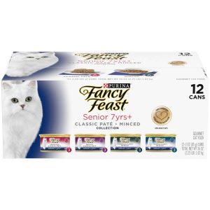 Purina Fancy Feast High Protein Senior Wet Cat Food Variety Pack, Senior 7+ Chicken, Beef & Tuna Fea
