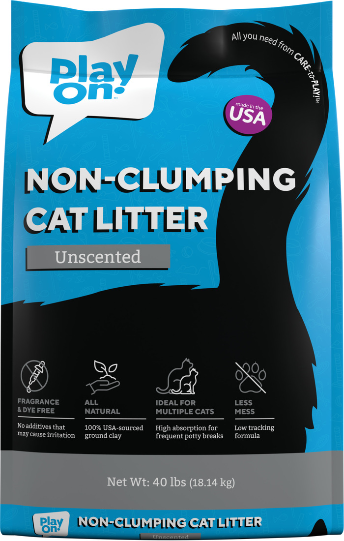 Play On Non-Clumping Cat Litter, Unscented, Bag, 40 pounds