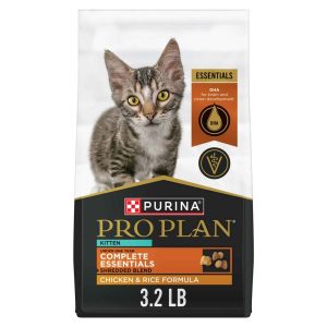 Purina Pro Plan Kitten Complete Essentials Dry Cat Food, Shredded Blend Chicken and Rice Formula