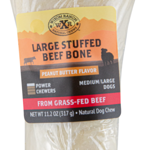 Wixom Ranch Natural Chews Large Stuffed Beef Bone Peanut Butter Flavor