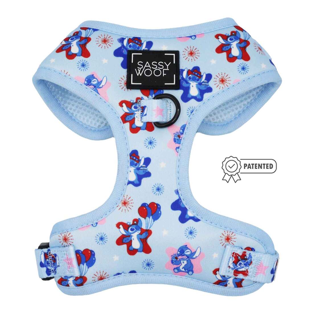 Sassy Woof Adjustable Dog Harness, Disney's Stitch Americana - Image 2