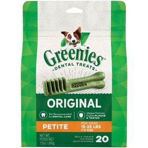 GREENIES Original Petite Natural Dental Care Dog Treats, 12 Ounce Pack (20 Treats)