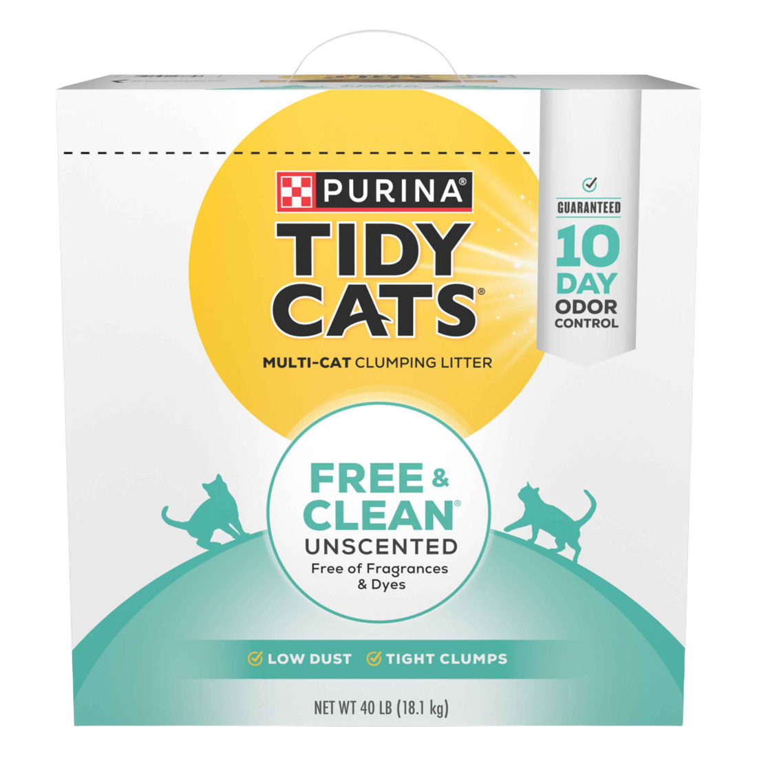Purina Tidy Cats Clumping Cat Litter, Free & Clean Unscented Multi Cat Litter - Image 2