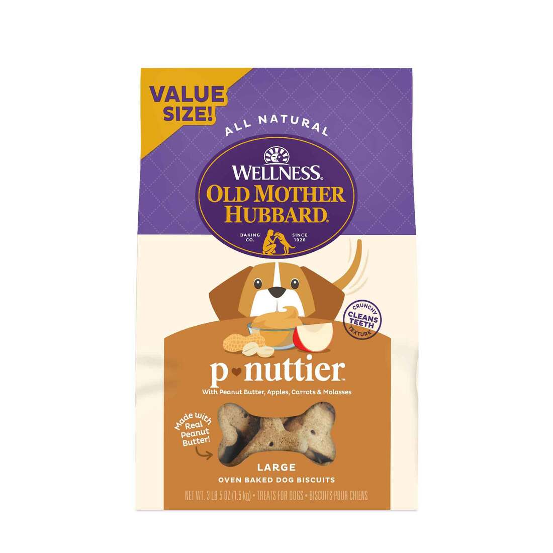 Wellness Old Mother Hubbard by Wellness Classic P-Nuttier Natural Large Oven-Baked Biscuits Dog Trea