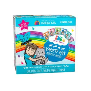 BFF OMG - Best Feline Friend Oh My Gravy!, Potluck O' Pouches Variety Pack Cat Food by Weruva, 2.8 O