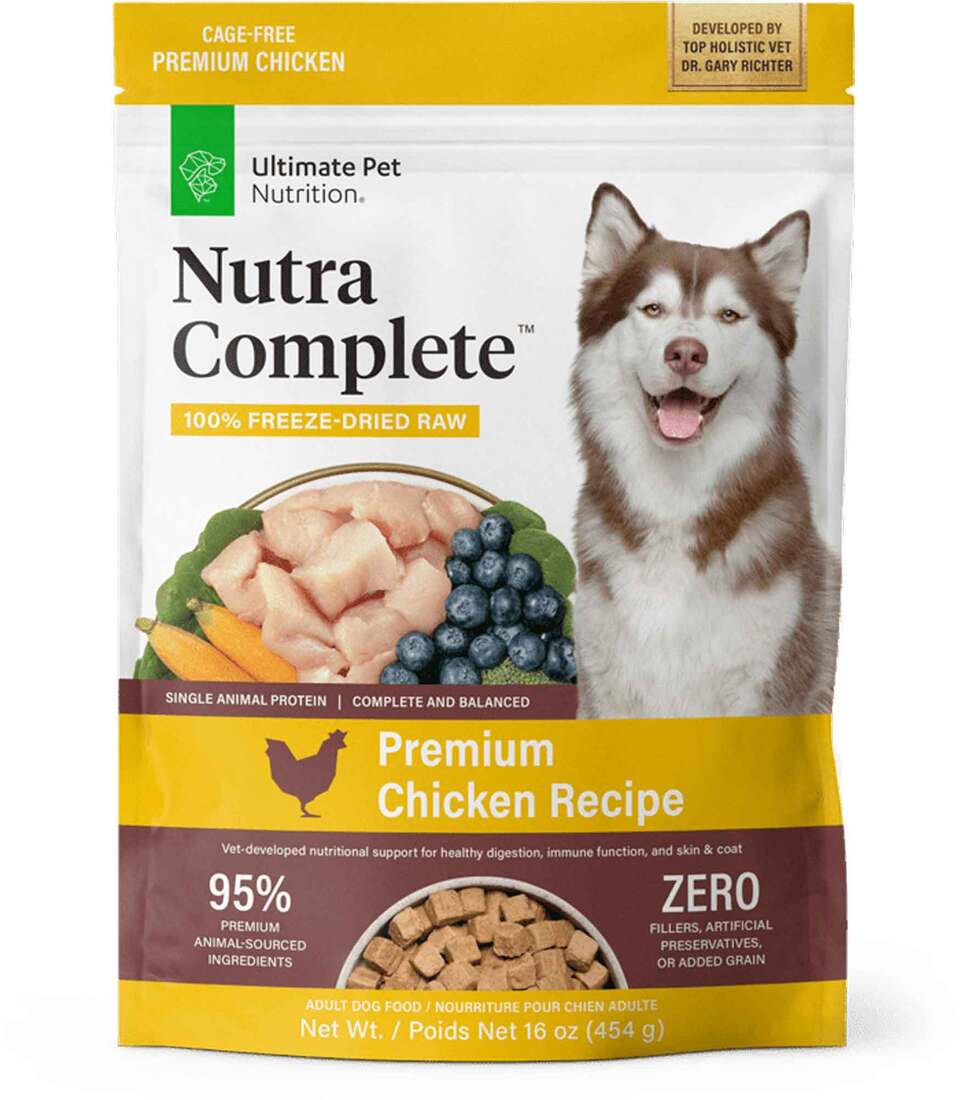 Ultimate Pet Nutrition Nutra Complete Premium Adult Freeze Dried Raw Dog Food, Chicken