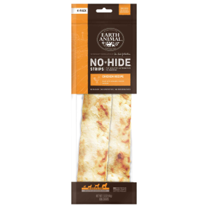 Earth Animal No-Hide Strips Chicken Recipe Natural Rawhide Alternative Dog Chew Treat, 4 Pack