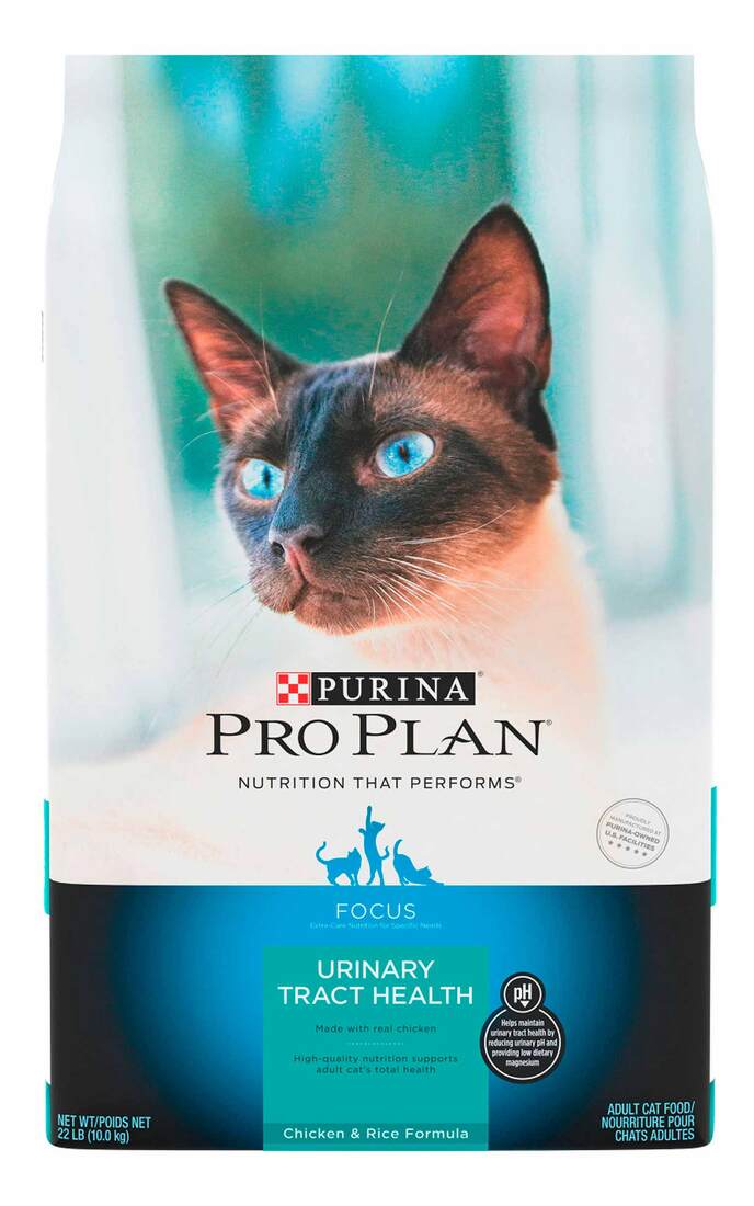 Purina Pro Plan Urinary Tract Health Dry Cat Food, FOCUS Chicken & Rice Formula - 22 Pound Bag