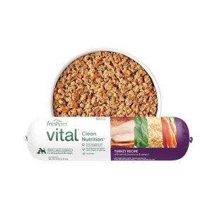 Freshpet Vital, Fresh Dog Food, Turkey Recipe with Carrots, Brown Rice & Spinach Roll, 6 Pounds - No