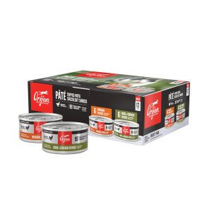 ORIJEN Premium Pate Cat Food Variety 12 Pack: Original Recipe (6) + Duck & Chicken Recipe (6), 3 Oun