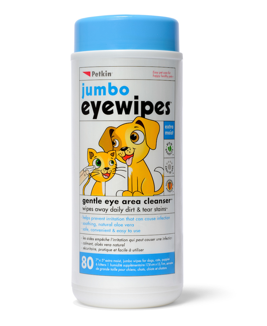 Petkin Jumbo Eye Wipes, 80 Count