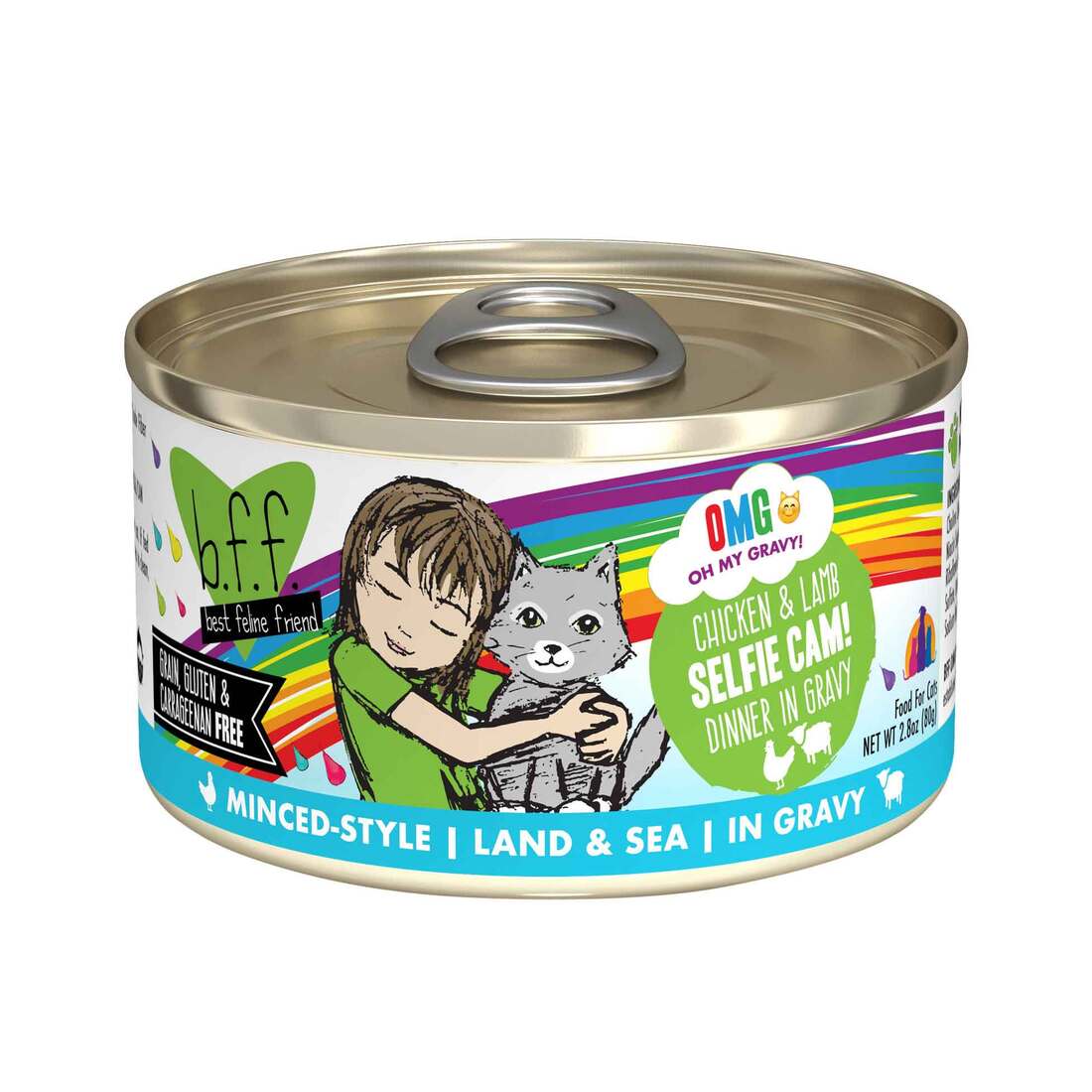 BFF OMG - Best Feline Friend Oh My Gravy!, Selfie Cam with Chicken & Lamb in Gravy Cat Food by Weruv