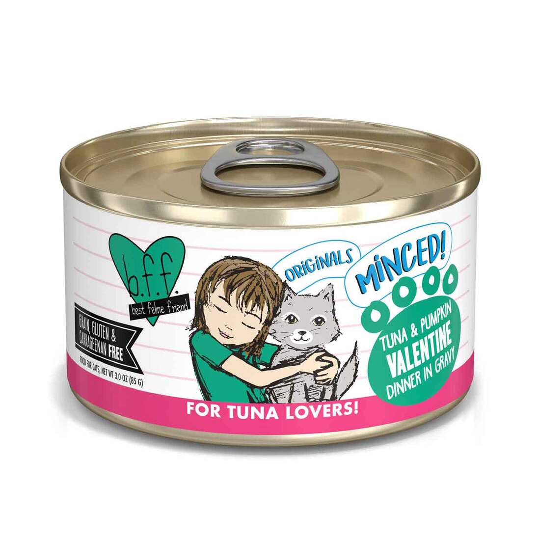 Weruva BFF Minced Natural Wet Cat Food, Tuna & Pumpkin Valentine, 3 Ounces