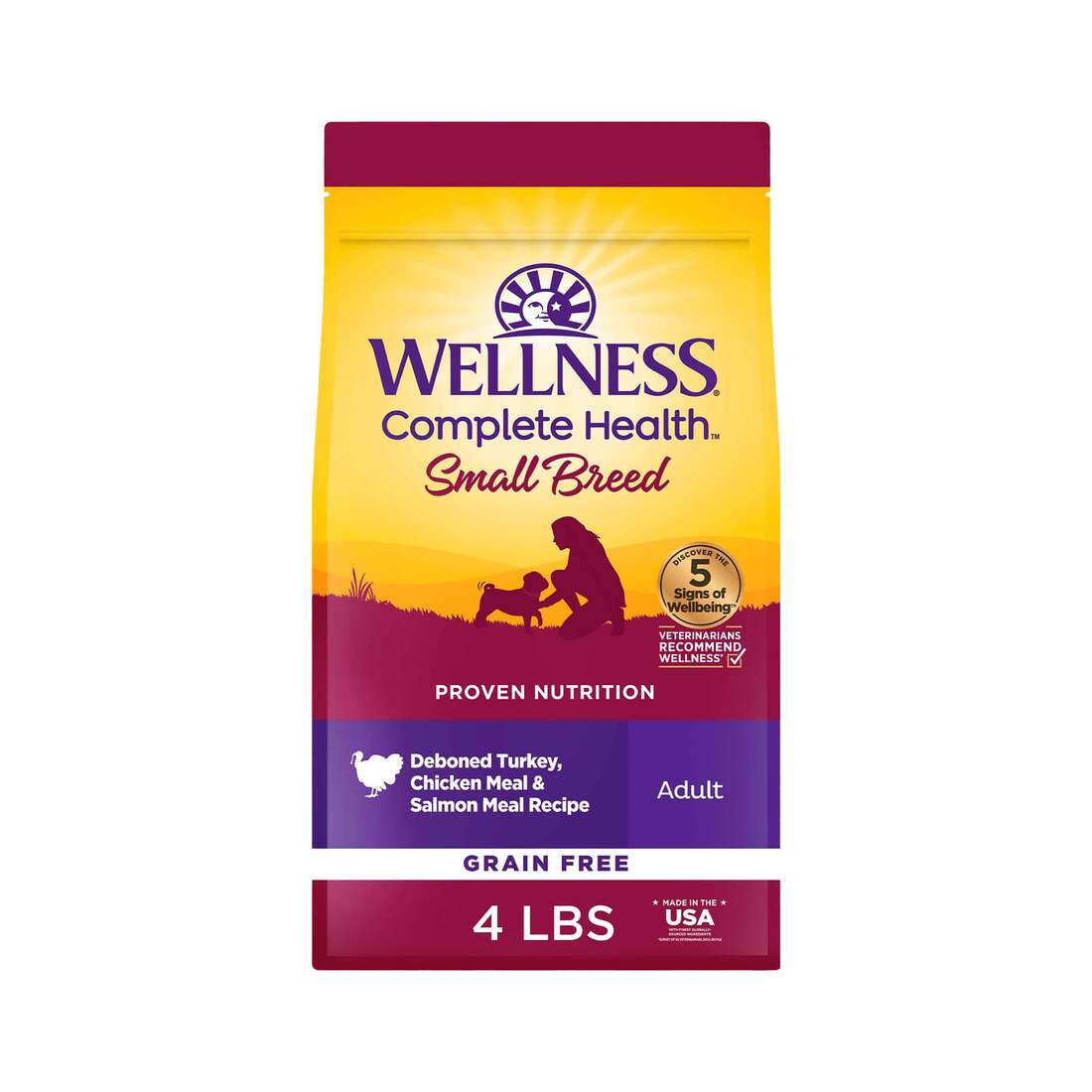 Wellness Complete Health Natural Grain Free Dry Small Breed Dog Food, Turkey, Chicken & Salmon - Image 2