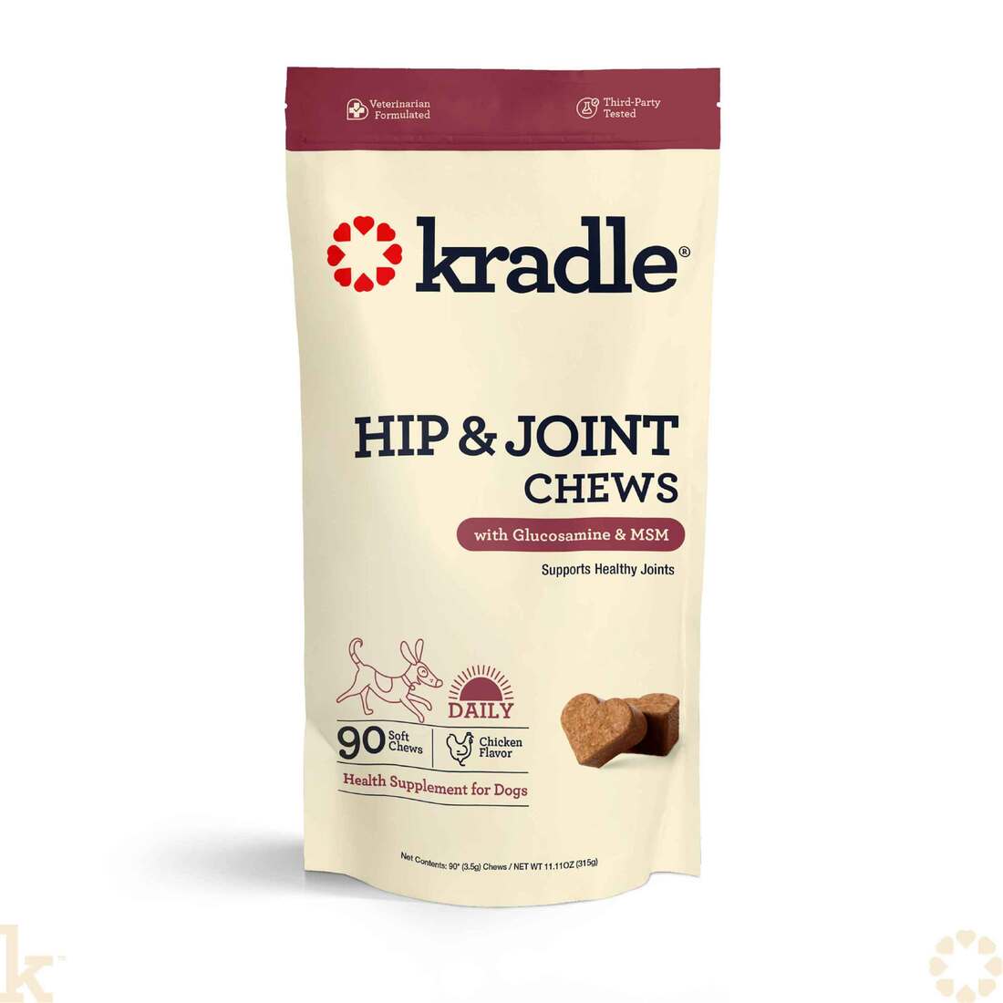 Kradle Hip and Joint Chews with Chondroitin and MSM for Dogs - Image 2