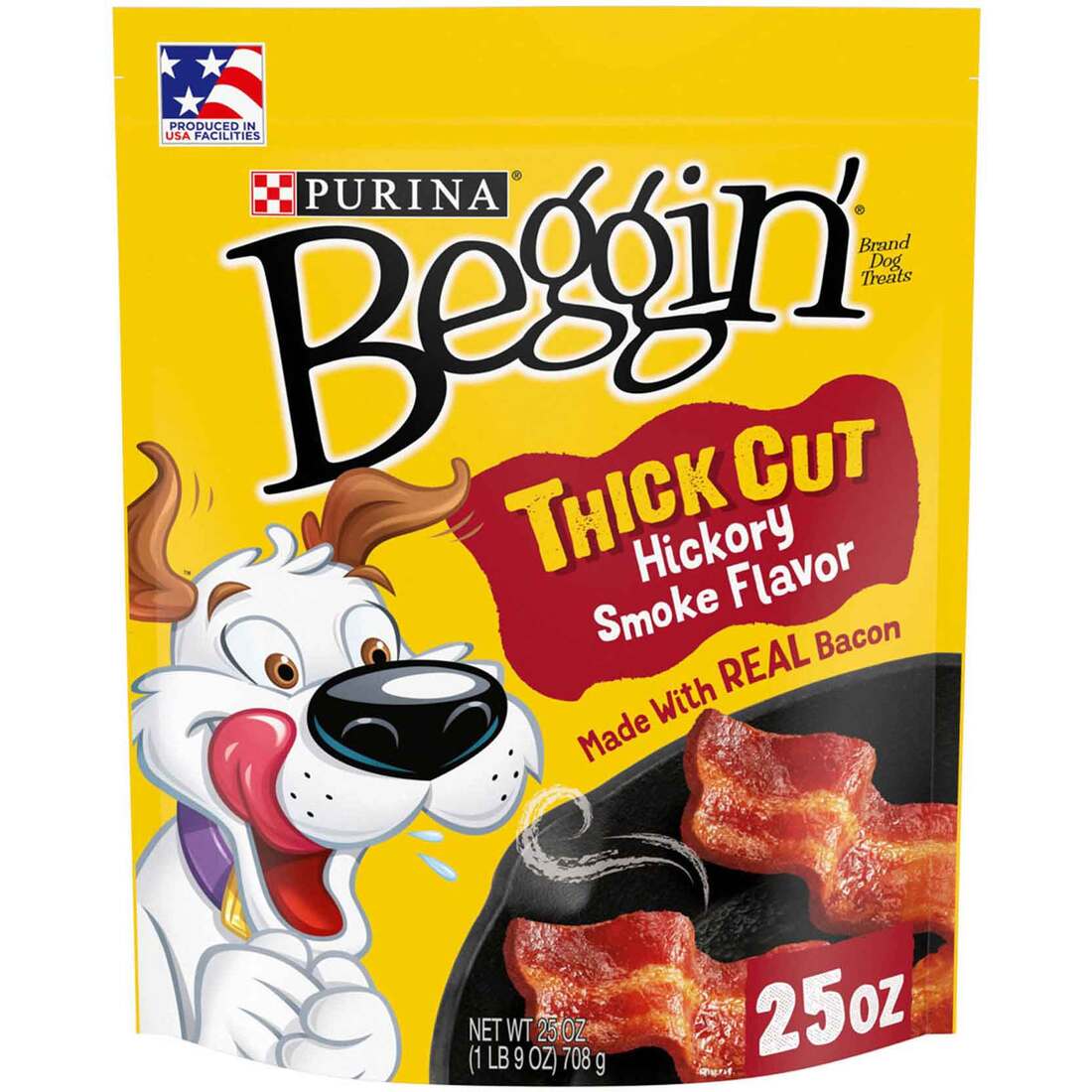 Purina Beggin' Strips With Real Meat Dog Treats, Thick Cut Hickory Smoke Flavor - 25 Ounce Pouch