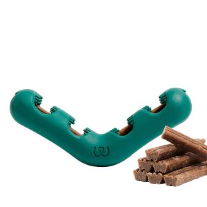 Woof Bite n' Brush Treat Dispenser Dental Dog Toy, Green