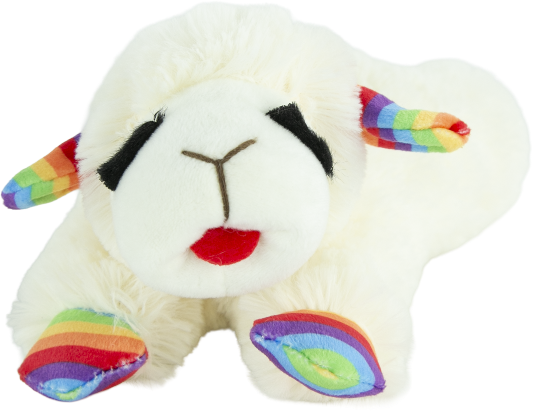 Play On Rainbow Lamb Chop® Dog Toy, 8 Inches