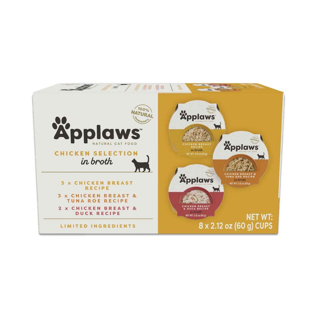 Applaws Natural Wet Cat Food, Chicken Selection Multipack (8), 2.12 Ounces