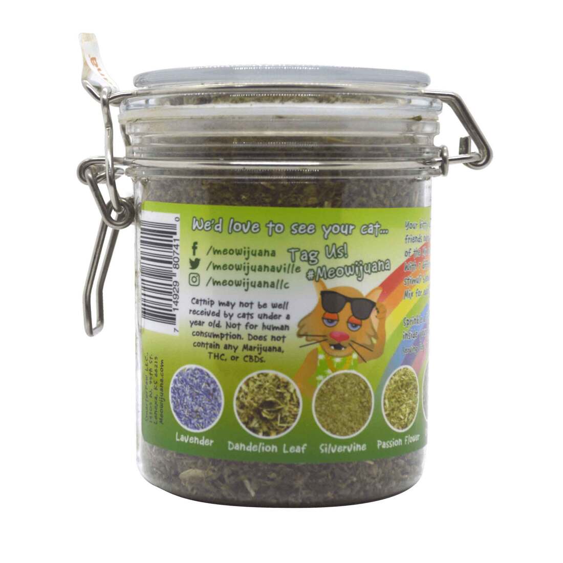 Meowijuana Catnip, Jar Of Pawty Mix, 2.116 Ounces